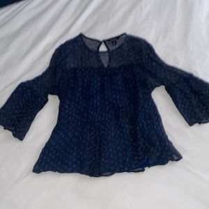 Lucky Brand lined sheer blouse